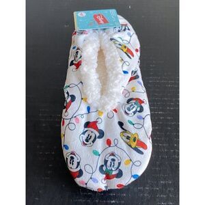 Disney Mickey Minnie Pluto Snuggle Toes No Slip Slipper Socks Women’s‎ Sz 4-10